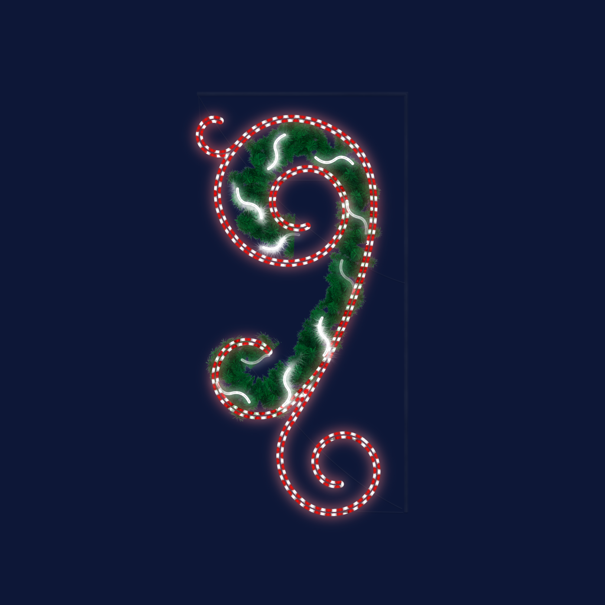 Décor de noël candélabre 2D Santa VE H2 x L1m